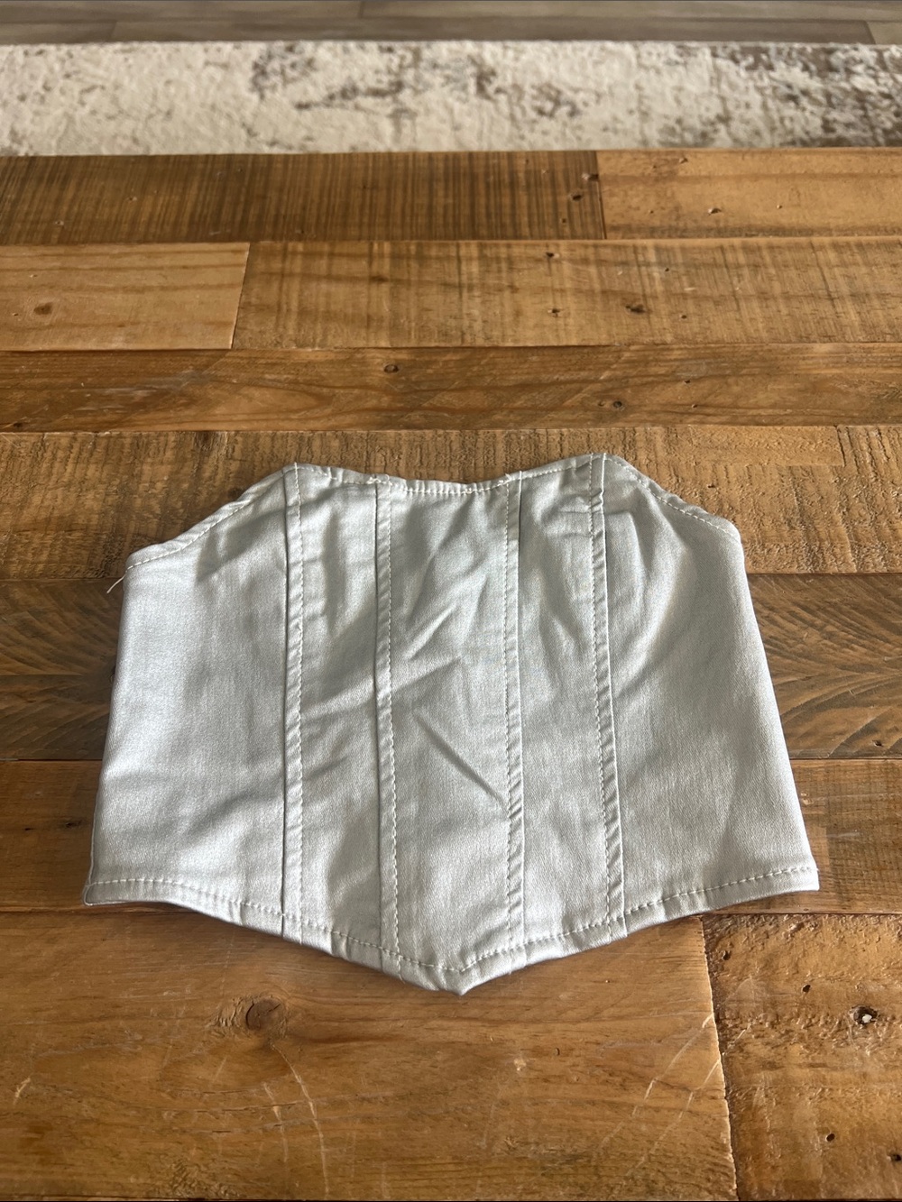 Edikted Light Gray Strapless Corset-Style Tube Top